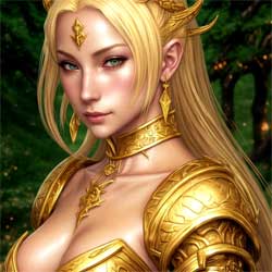 golden female elf, neural love, cc0